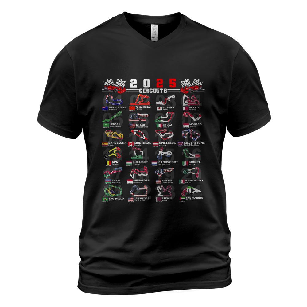 2025 Open Wheel Formula Racing World Circuits Race Tracks T-Shirt