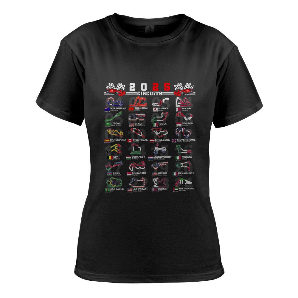 2025 Open Wheel Formula Racing World Circuits Race Tracks T-Shirt