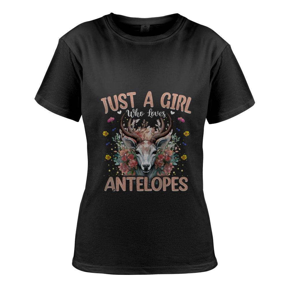 Aesthetic Floral Just A Girl Who Loves Antelopes Long Sleeve T-Shirt