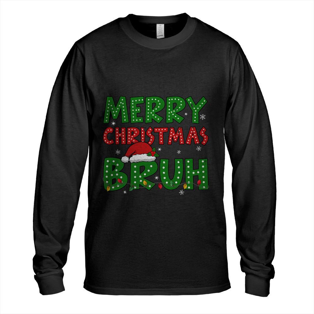 Bruh Meme Funny Saying Bro Greeting Teens Boys Men Christmas T-Shirt