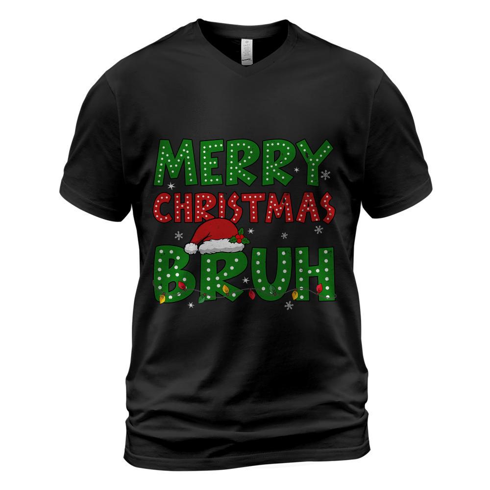 Bruh Meme Funny Saying Bro Greeting Teens Boys Men Christmas T-Shirt