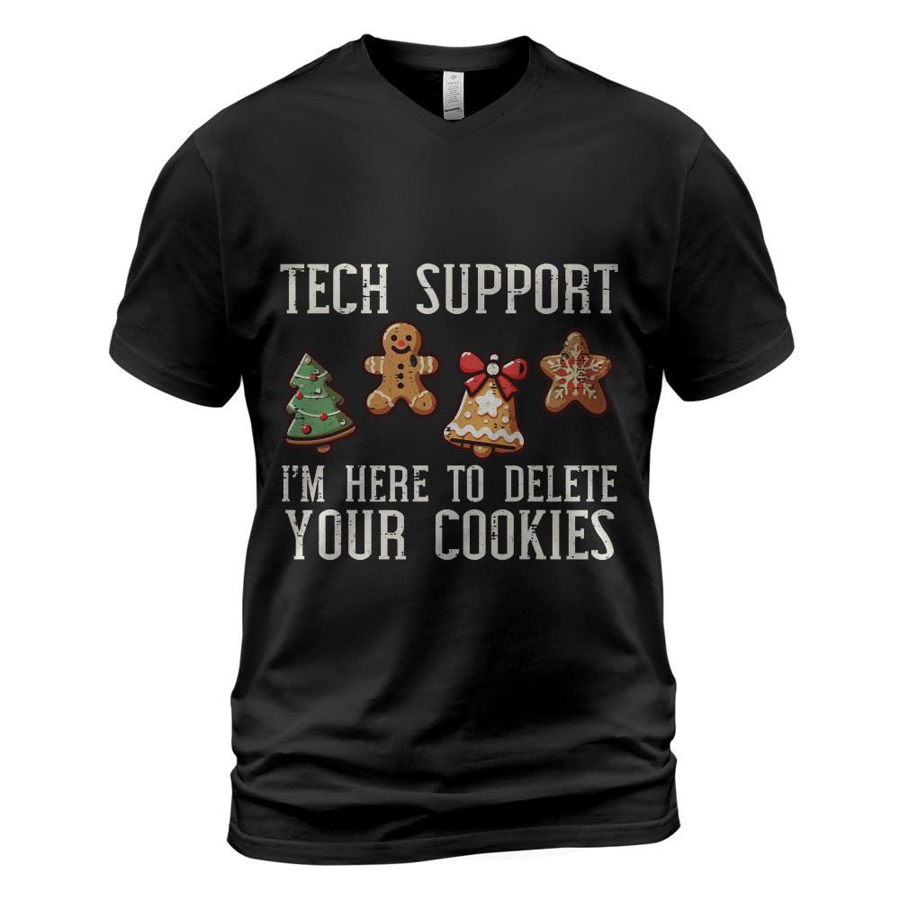 Christmas Tech Support Here To Delete Cookies Xmas Men Women T-Shirt