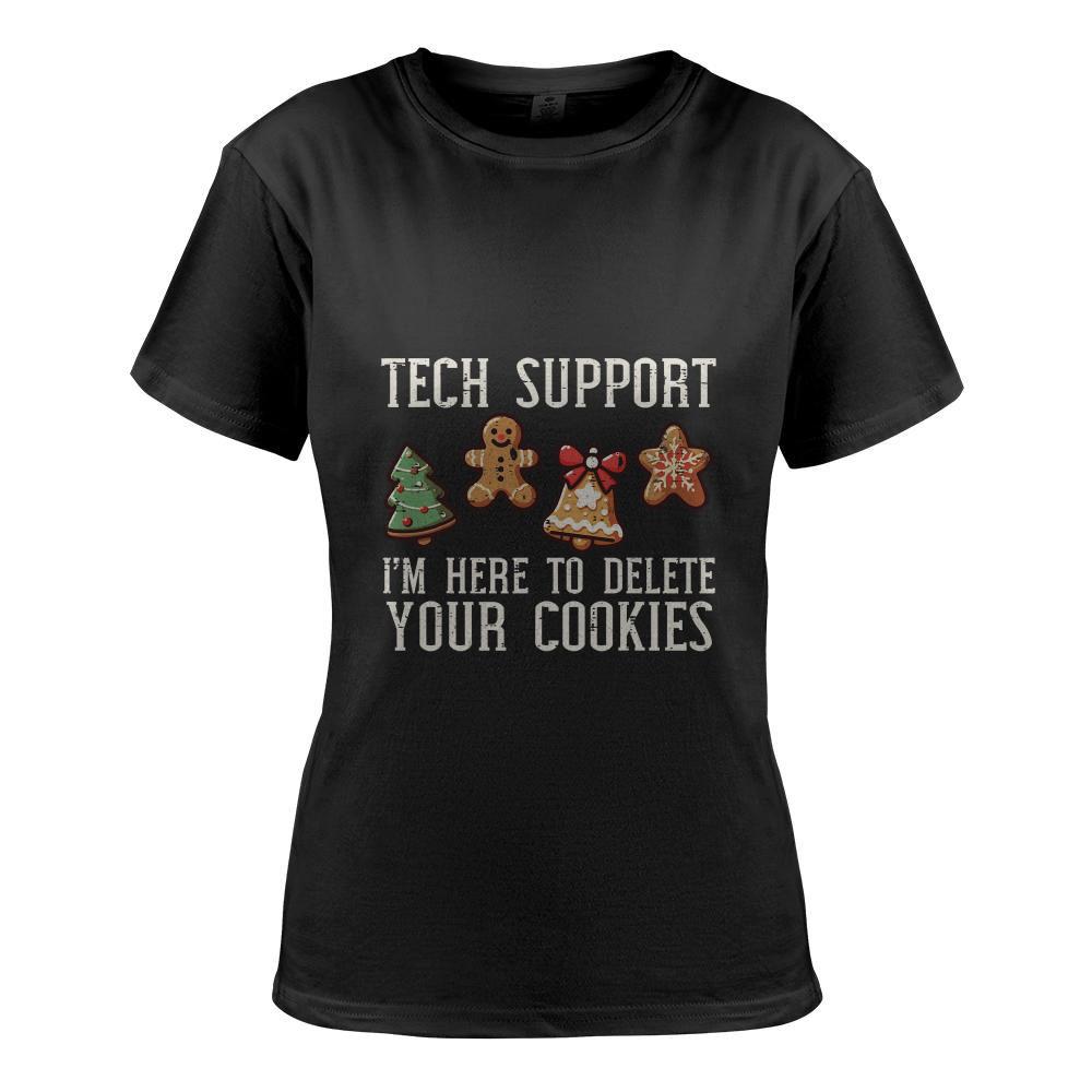 Christmas Tech Support Here To Delete Cookies Xmas Men Women T-Shirt