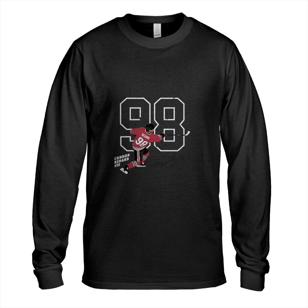 Connor Bedard Blackhawks 98 Signature Art Classic T-Shirt