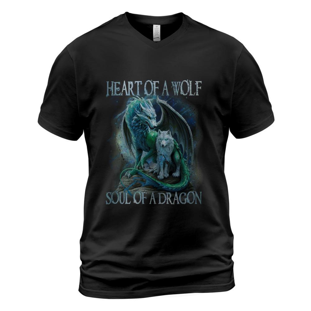 Heart Of Wolf Soul Of A Dragon - Cool Dragon - Wolf Warrior Long Sleeve T-Shirt