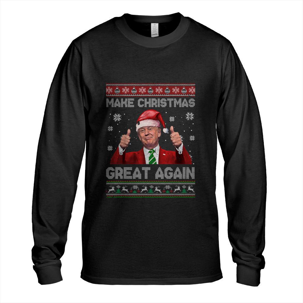 Make Christmas Great Again Xmas Funny Trump Pajamas Ugly T-Shirt