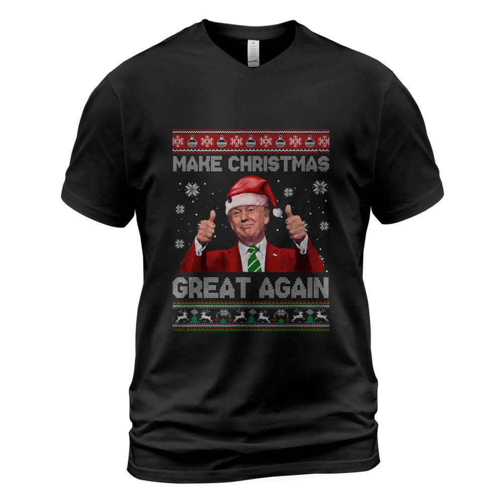 Make Christmas Great Again Xmas Funny Trump Pajamas Ugly T-Shirt