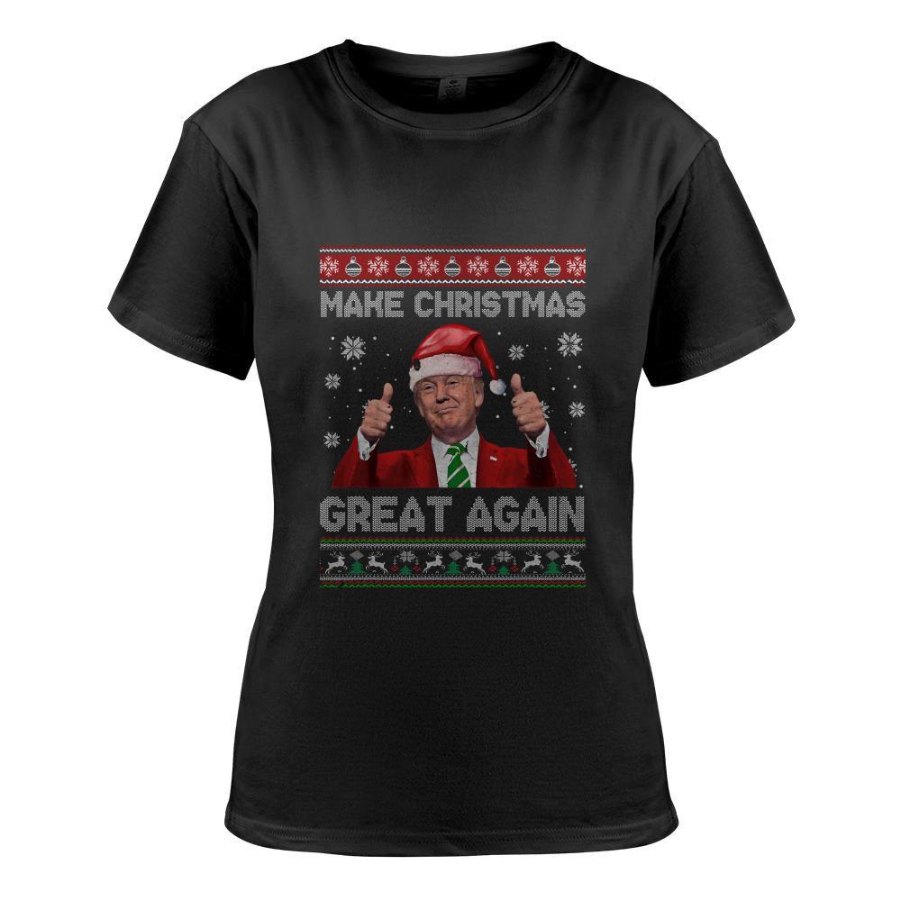 Make Christmas Great Again Xmas Funny Trump Pajamas Ugly T-Shirt