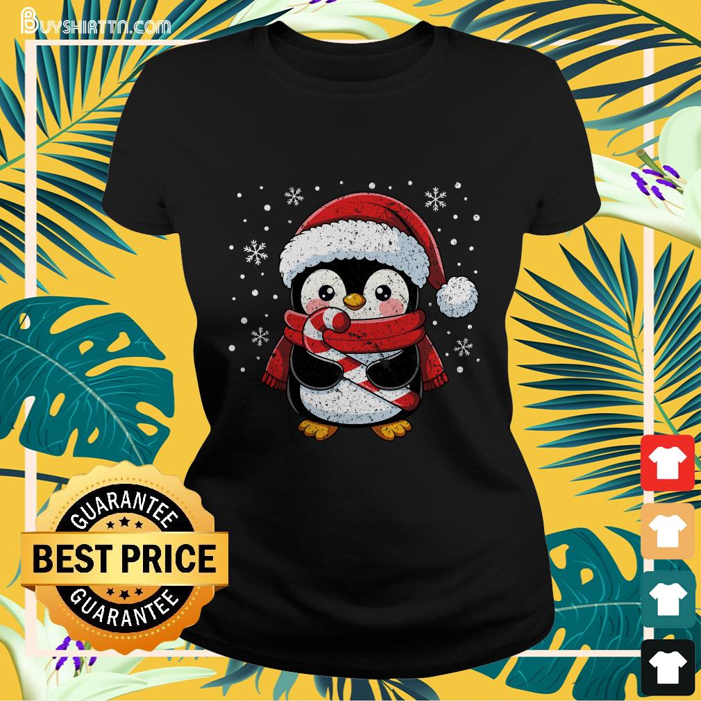 Penguin Christmas Candy Cane Winter Toddler Girl Boy Women T-Shirt