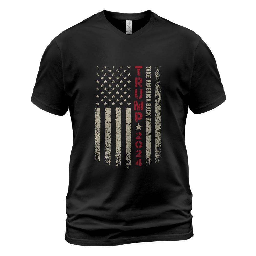 Trump 2024 President 45 and 47 American Flag Trump 2024 Long Sleeve T-Shirt