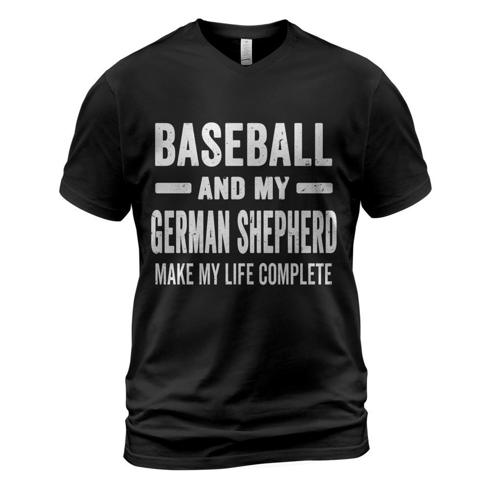 Baseball And My German Shepherd Mama Shirt Dog Lover Mom Long Sleeve T-Shirt