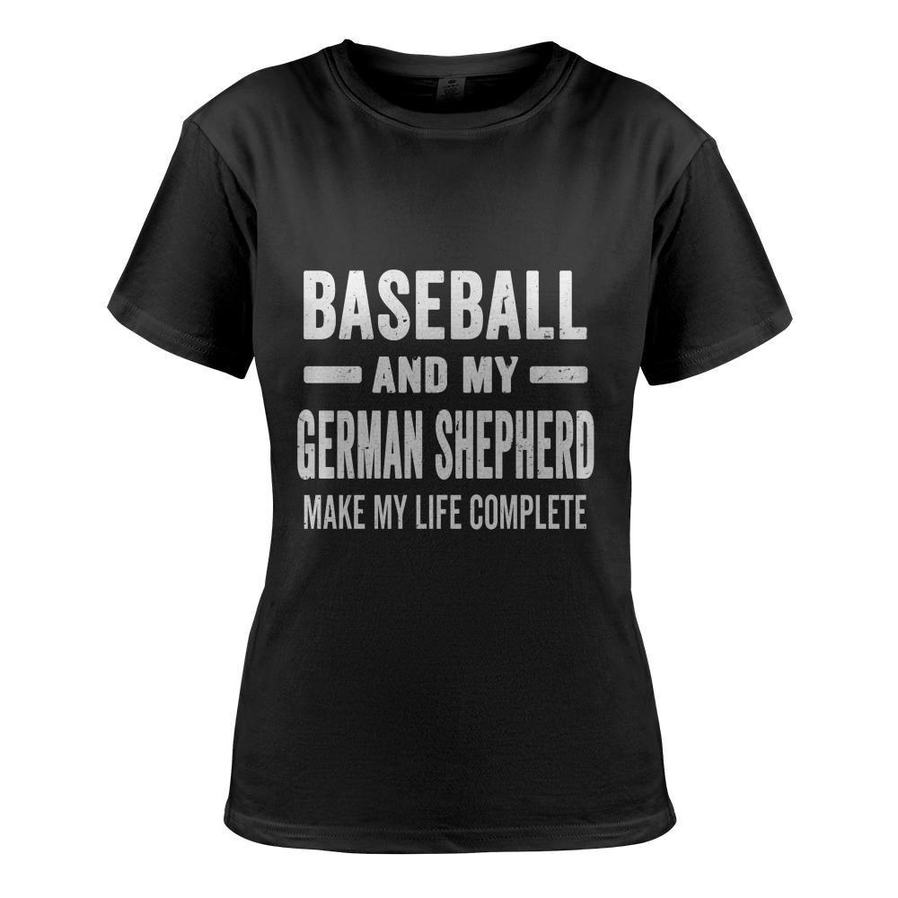 Baseball And My German Shepherd Mama Shirt Dog Lover Mom Long Sleeve T-Shirt