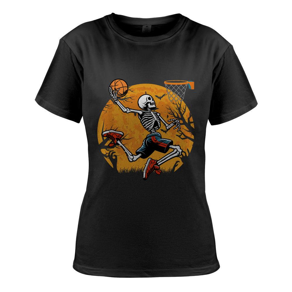 Basketball Skeleton Halloween Spooky Boys Basketball Player T-Shirt