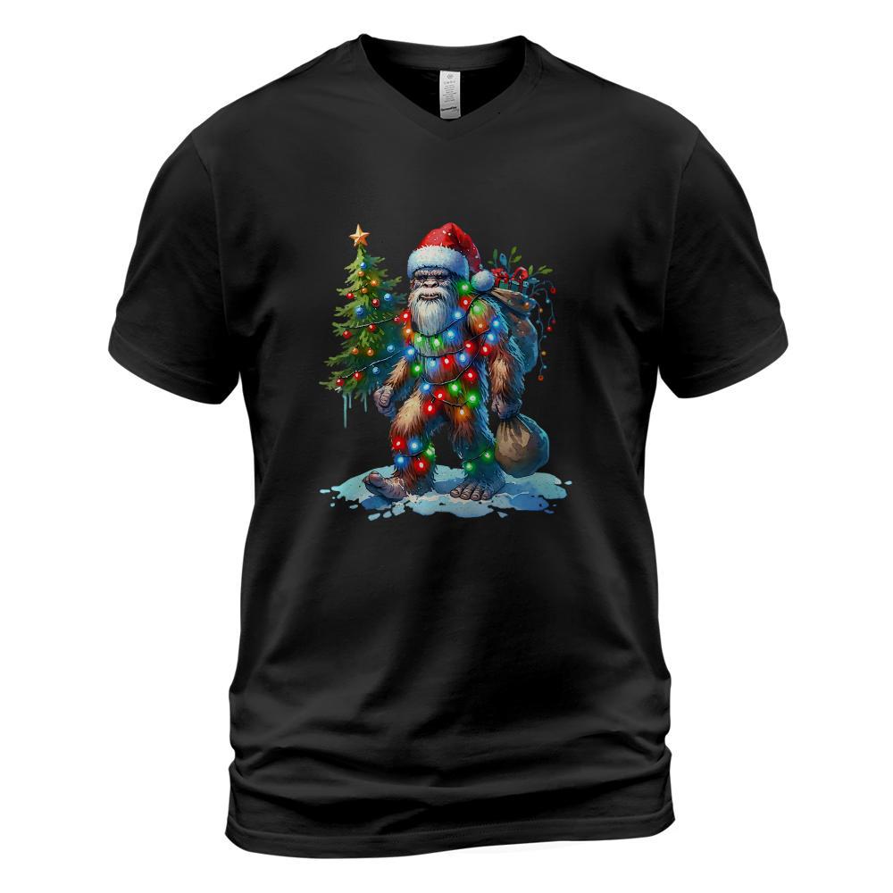 Bigfoot Christmas Shirt Christmas Tree Xmas Sasquatch T-Shirt