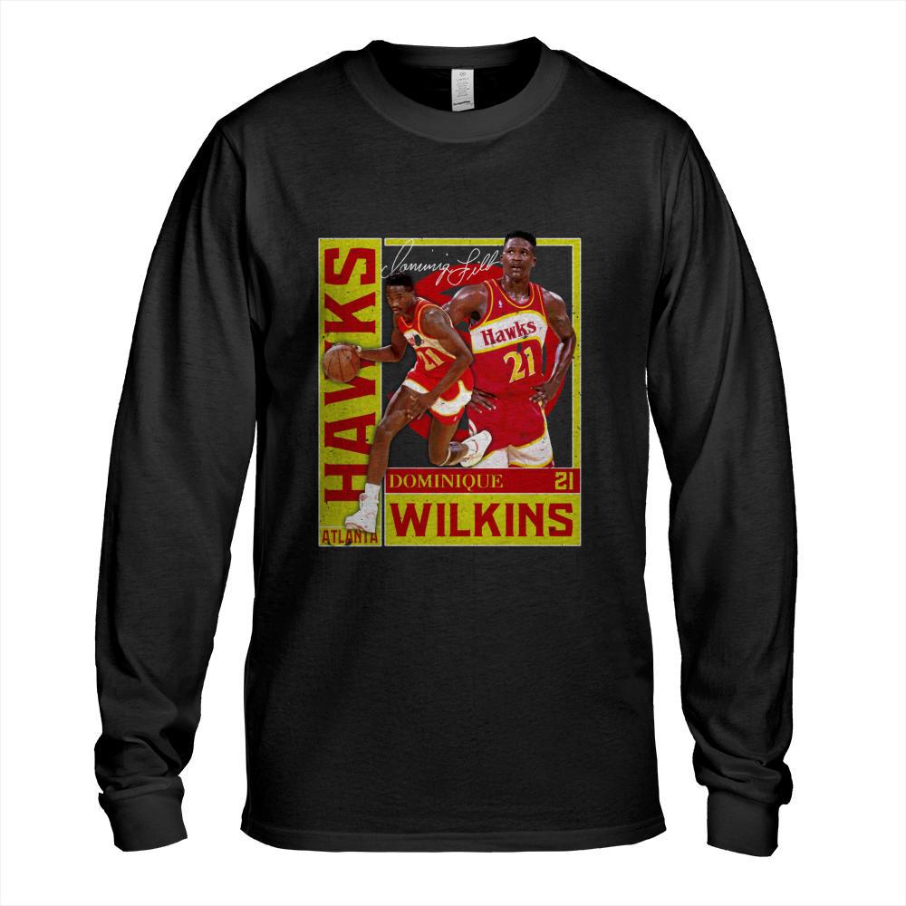 Dominique Wilkins Basketball Signature Vintage Retro 80s 90s Rap Style Perfect Gift For Basketball L T-Shirt