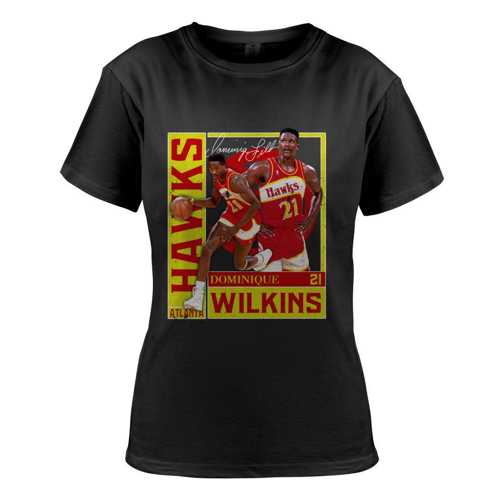 Dominique Wilkins Basketball Signature Vintage Retro 80s 90s Rap Style Perfect Gift For Basketball L T-Shirt