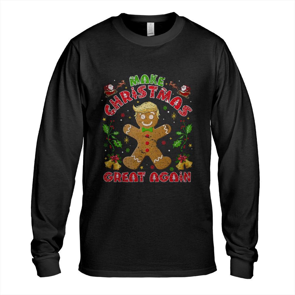 Funny Trump Gingerbread Man Make Christmas Great Again 2024 T-Shirt