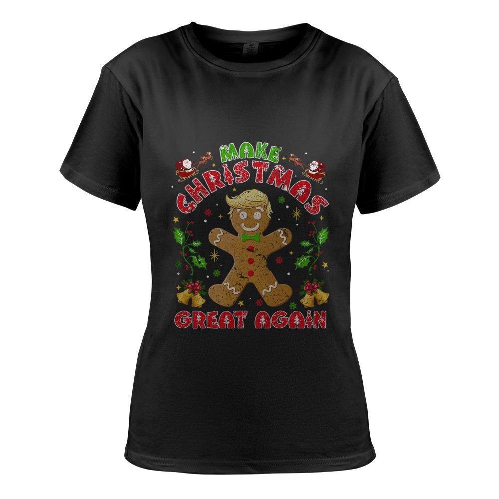 Funny Trump Gingerbread Man Make Christmas Great Again 2024 T-Shirt