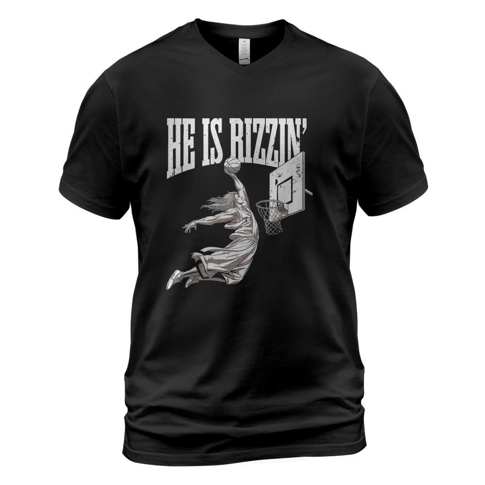 He Is Rizzin Basketball Jesus Dunk Memes Humor T-Shirt