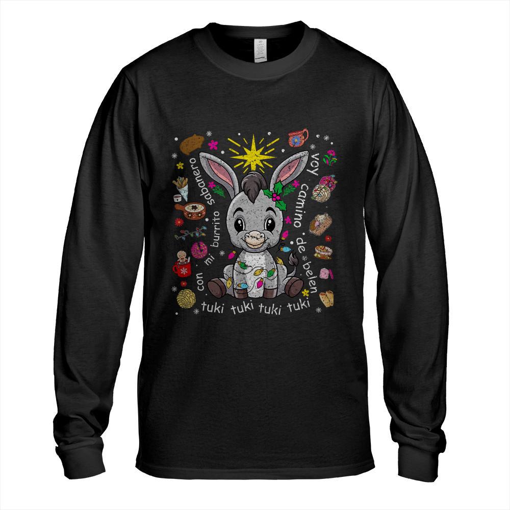 Mi Burrito Sabanero Mexican Christmas Donkey Spanish Xmas T-Shirt