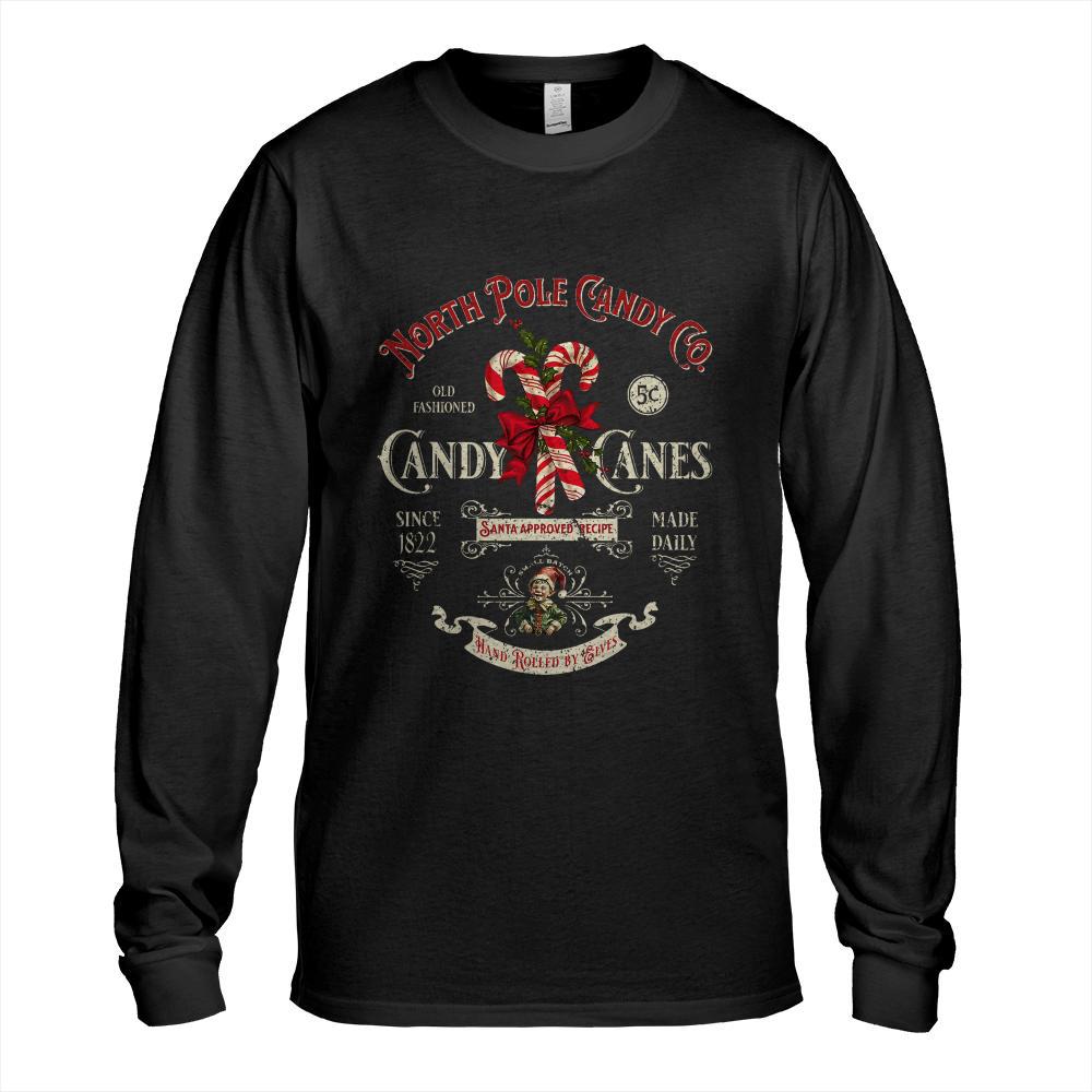 Old Fashioned North Pole Candy Cane Company Elf Christmas T-Shirt