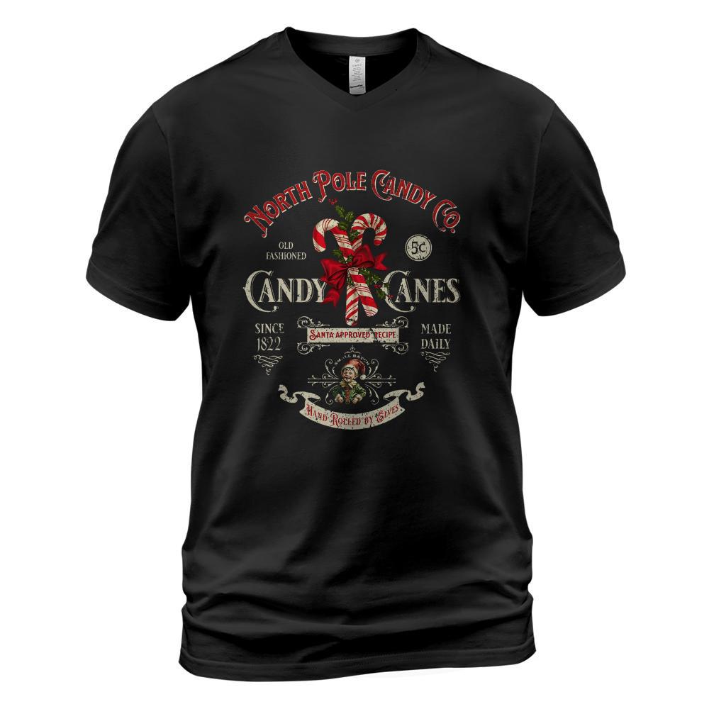 Old Fashioned North Pole Candy Cane Company Elf Christmas T-Shirt