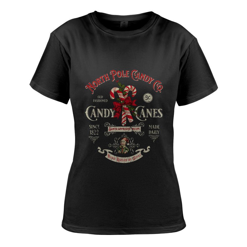 Old Fashioned North Pole Candy Cane Company Elf Christmas T-Shirt