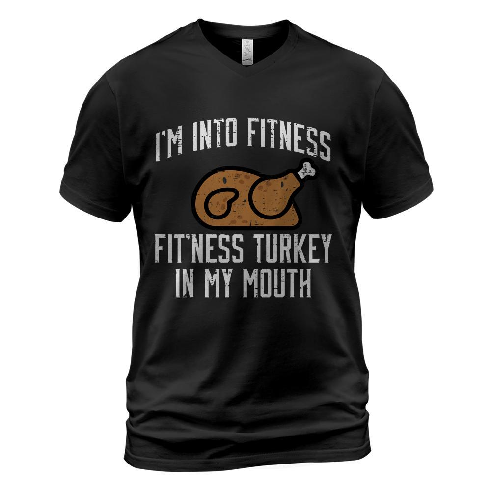 Thanksgiving Fitness Turkey Mouth Funny Workout Women Men T-Shirt