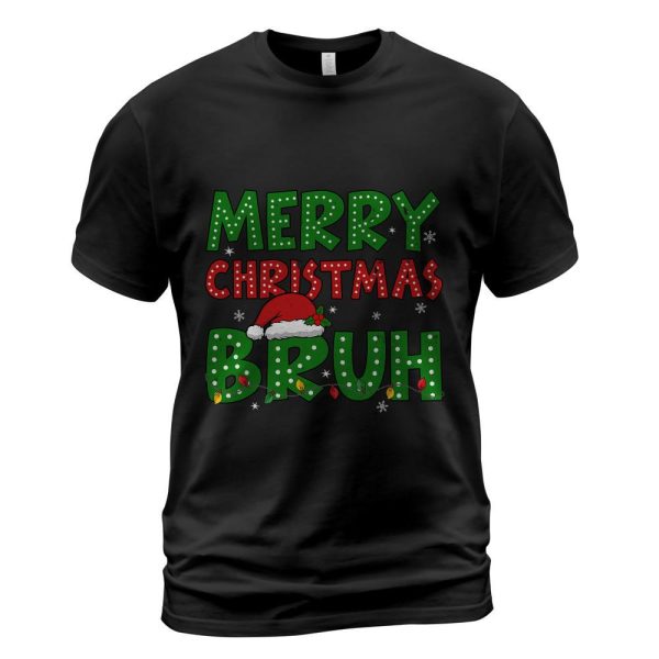 Bruh Meme Funny Saying Bro Greeting Teens Boys Men Christmas T-Shirt