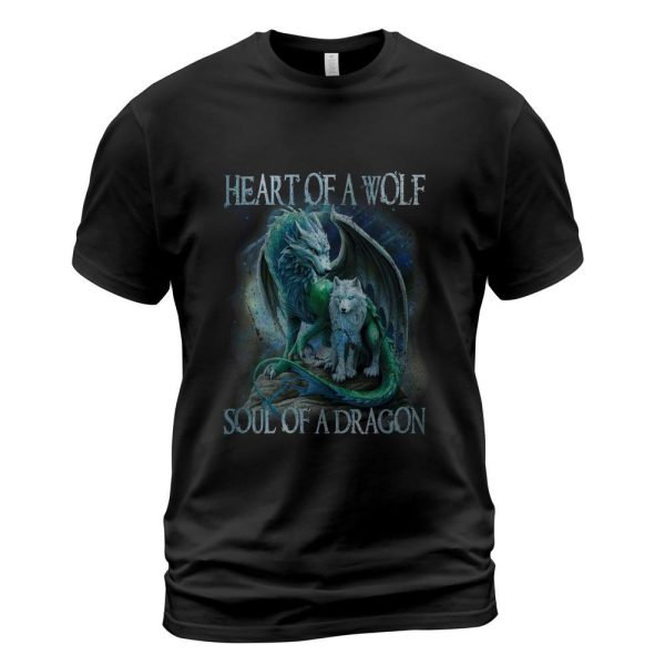 Heart Of Wolf Soul Of A Dragon - Cool Dragon - Wolf Warrior Long Sleeve T-Shirt