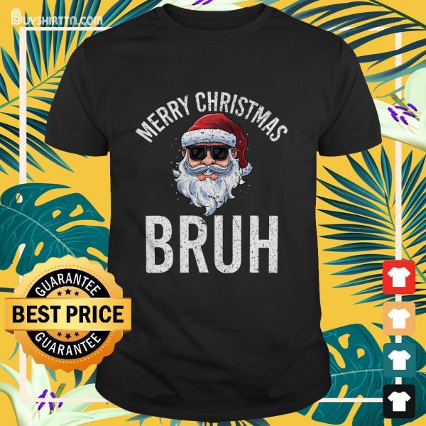 Merry Christmas Bruh Meme Funny Saying for Brother Boys Men T-Shirt