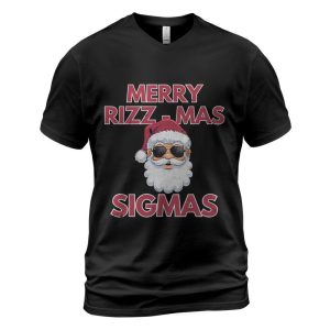 Merry Rizz Mas Sigmas- Gen Alpha Middle School Christmas T-Shirt