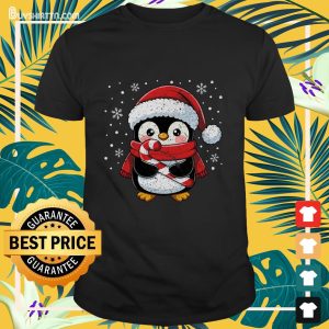 Penguin Christmas Candy Cane Winter Toddler Girl Boy Women T-Shirt