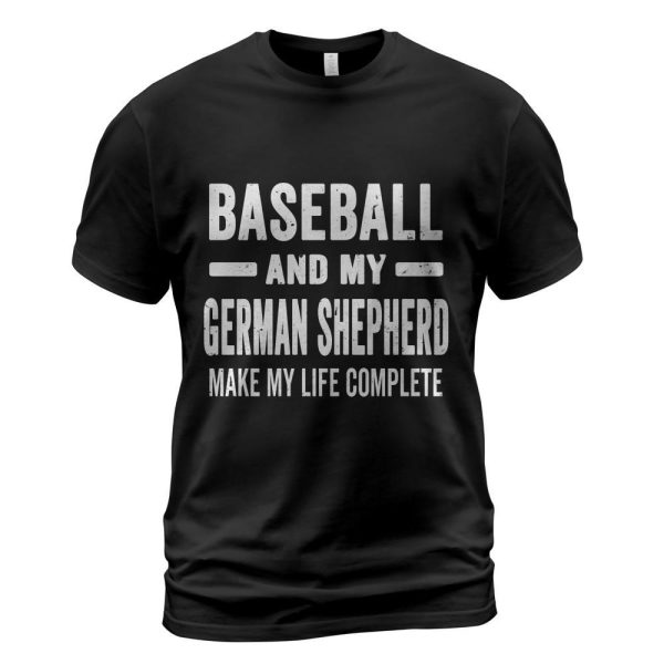 Baseball And My German Shepherd Mama Shirt Dog Lover Mom Long Sleeve T-Shirt