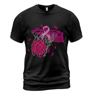 Breast Cancer Awareness Basketball Pink Ribbon Sport Lover T-Shirt