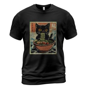 Cat Ramen Japanese Funny Kawaii Cat Graphic Mens Gifts Anime Pullover Hoodie