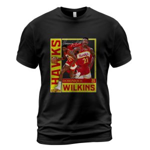 Dominique Wilkins Basketball Signature Vintage Retro 80s 90s Rap Style Perfect Gift For Basketball L T-Shirt