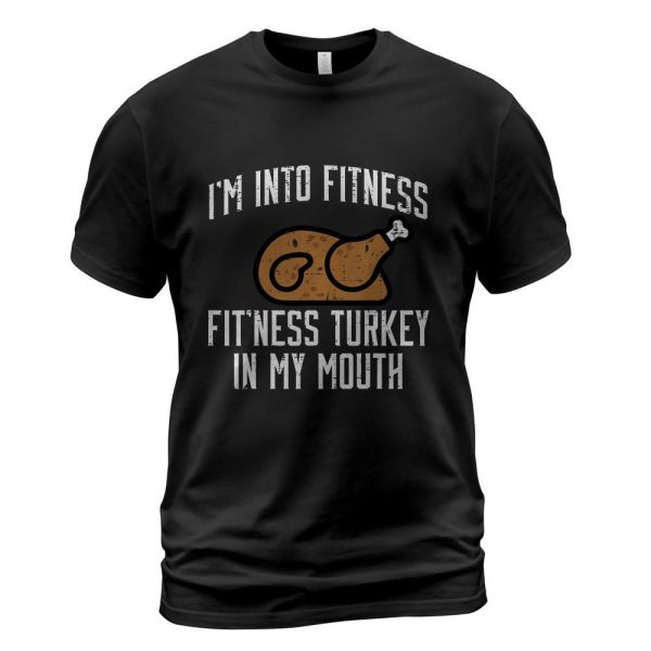 Thanksgiving Fitness Turkey Mouth Funny Workout Women Men T-Shirt